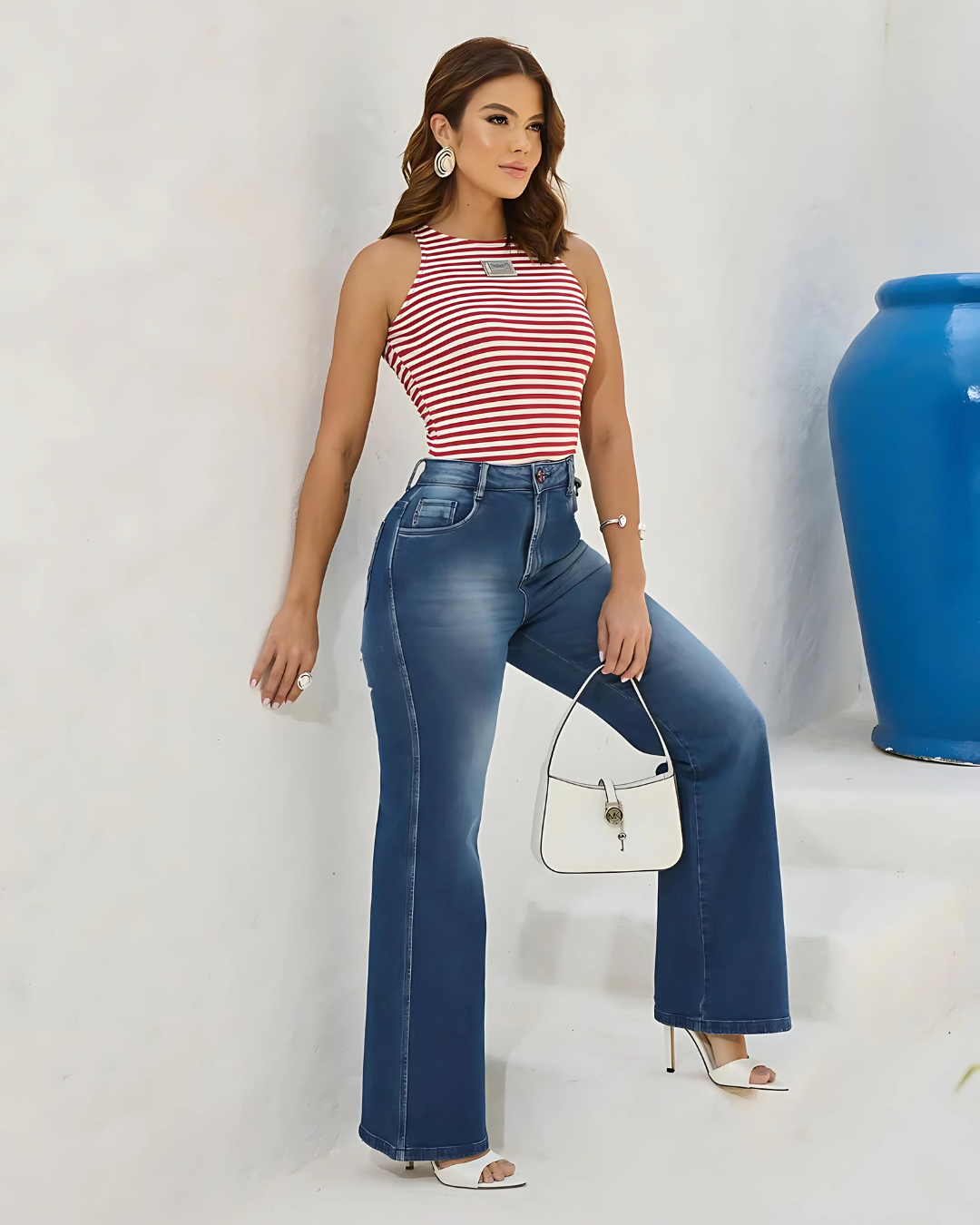 Wide Leg Pants with Hoop