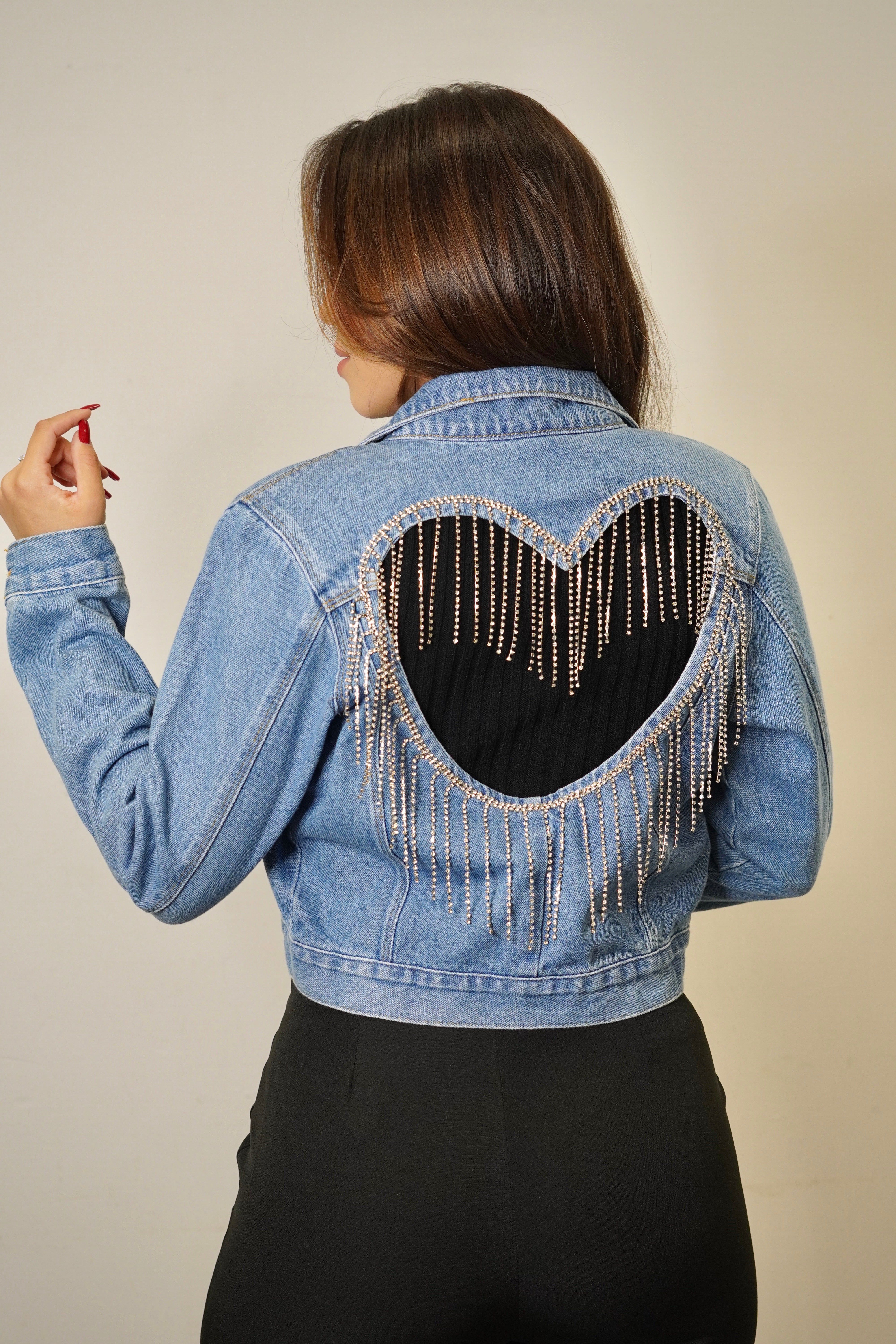 Jacket with Heart and Rhinestones